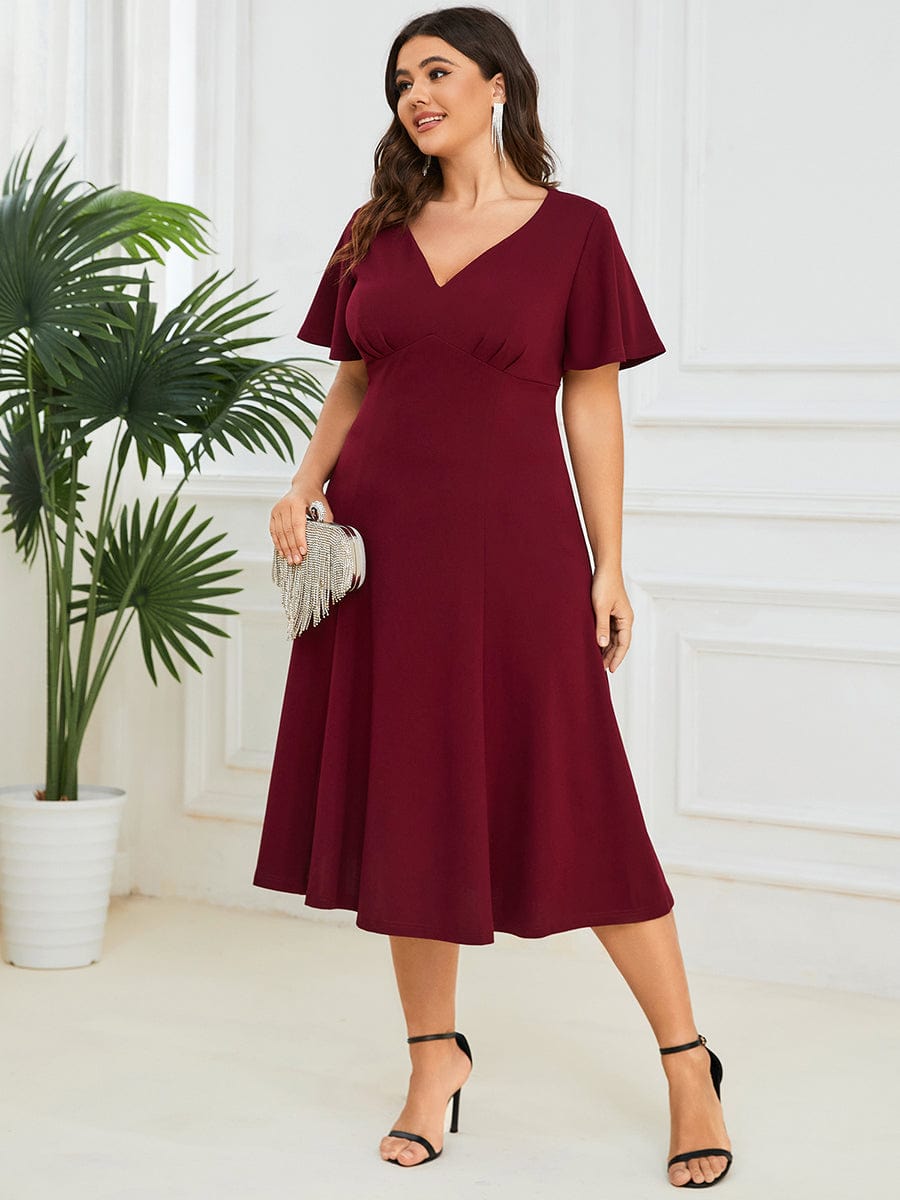 Custom Size Sweetheart Neckline Tea-Length Mother of the Bride Dress #Color_Navy Blue Custom Size Sweetheart Neckline Tea-Length Mother of the Bride Dress