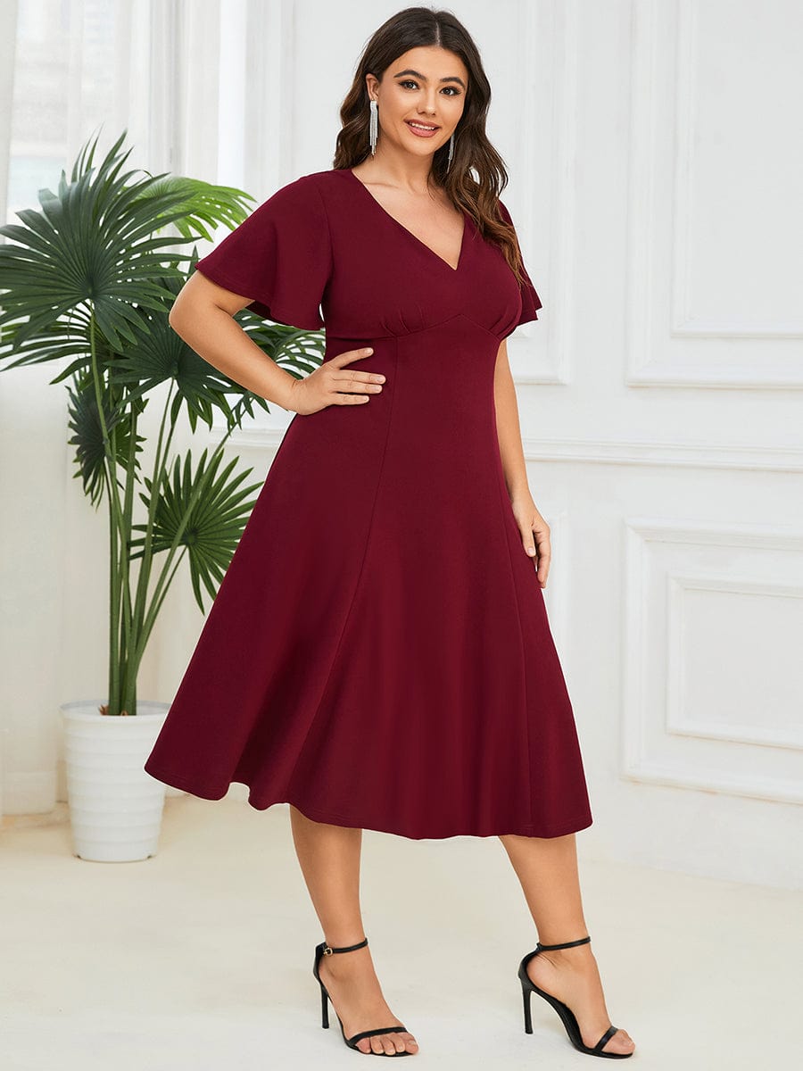 Custom Size Sweetheart Neckline Tea-Length Mother of the Bride Dress #Color_Navy Blue Custom Size Sweetheart Neckline Tea-Length Mother of the Bride Dress