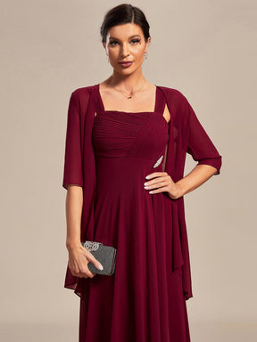 Two-Piece Square Neck Chiffon A-Line Mother of the Bride Dress