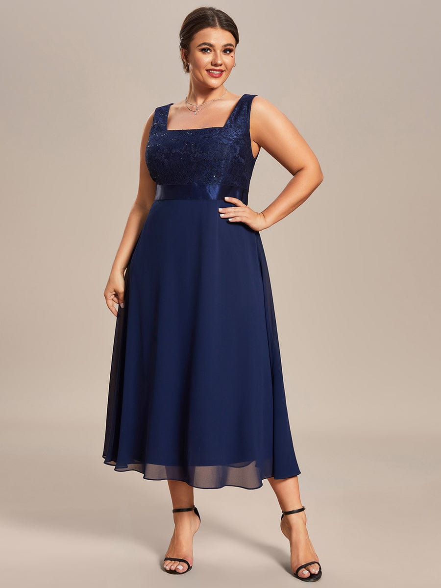 Plus Size Square Neckline A-Line Chiffon Mother of the Bride Dress with Lace Cardigan #color_Burgundy Custom Size Square Neckline Eelegant Chiffon Mother of the Bride Dress with Lace Cardigan