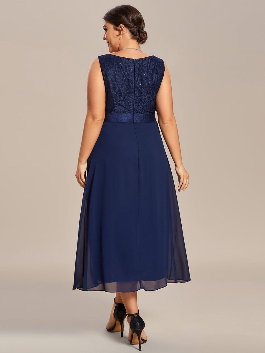 Plus Size Square Neckline A-Line Chiffon Mother of the Bride Dress with Lace Cardigan #color_Burgundy Custom Size Square Neckline Eelegant Chiffon Mother of the Bride Dress with Lace Cardigan