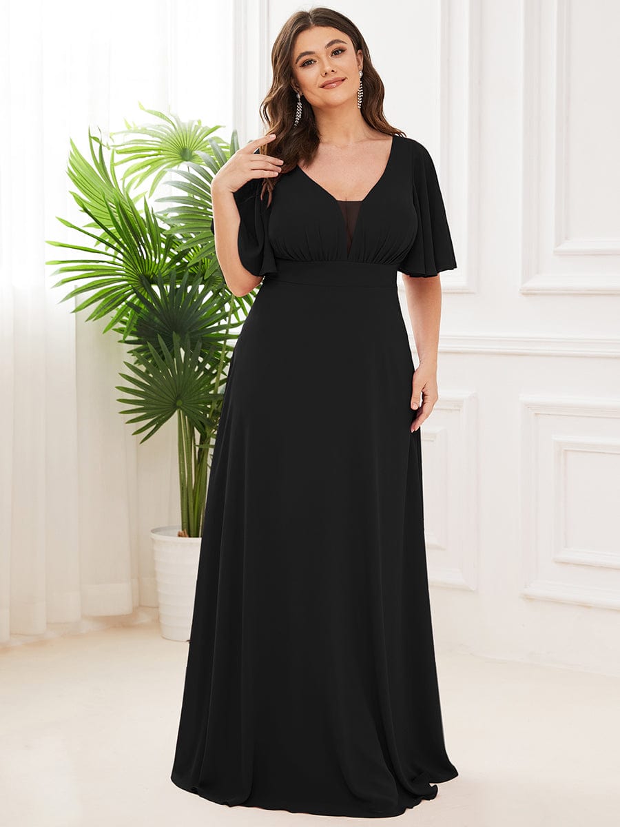 Custom Size Chiffon Empire Waist Mother of the Bride Dress #color_Cameo Brown Custom Size Chiffon Empire Waist Mother of the Bride Dress