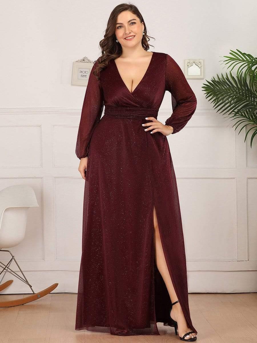 Plus size v neck maxi dress Clearance