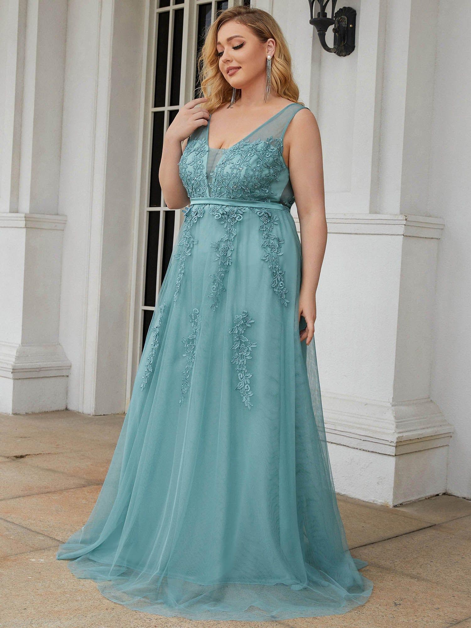 Custom Size Maxi Long Elegant Ethereal Tulle Evening Dress #color_Pink Custom Size Maxi Long Elegant Ethereal Tulle Evening Dress
