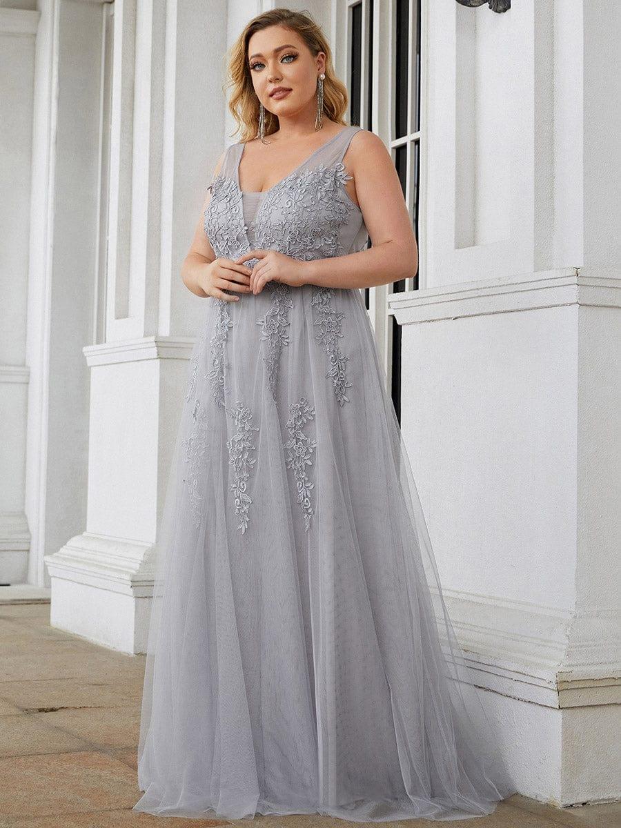 Custom Size Maxi Long Elegant Ethereal Tulle Evening Dress #color_Pink Custom Size Maxi Long Elegant Ethereal Tulle Evening Dress