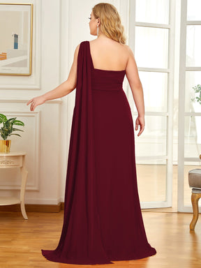 Custom Size Pleated One Shoulder Long Chiffon Formal Evening Dress
