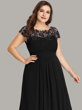 Custom Size Elegant Maxi Long Lace Cap Sleeve Bridesmaid Dress
