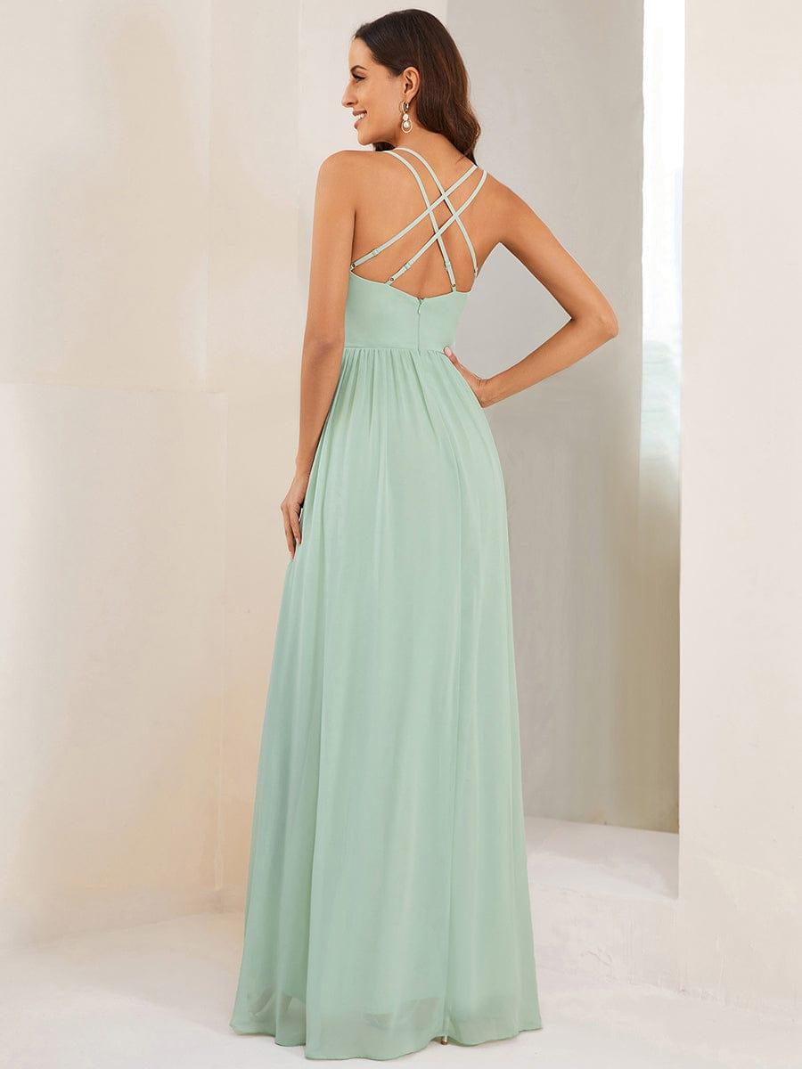 Sage Green Bridesmaid Gowns #style_ES01691MG