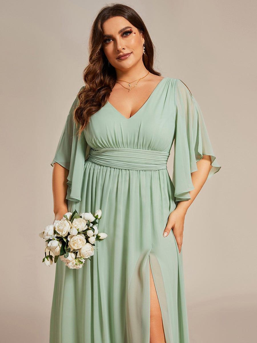Sage Green Bridesmaid Gowns #style_ES01886MG