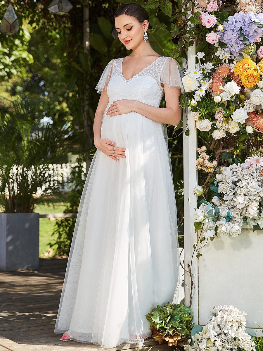 Formal white maternity dress sale