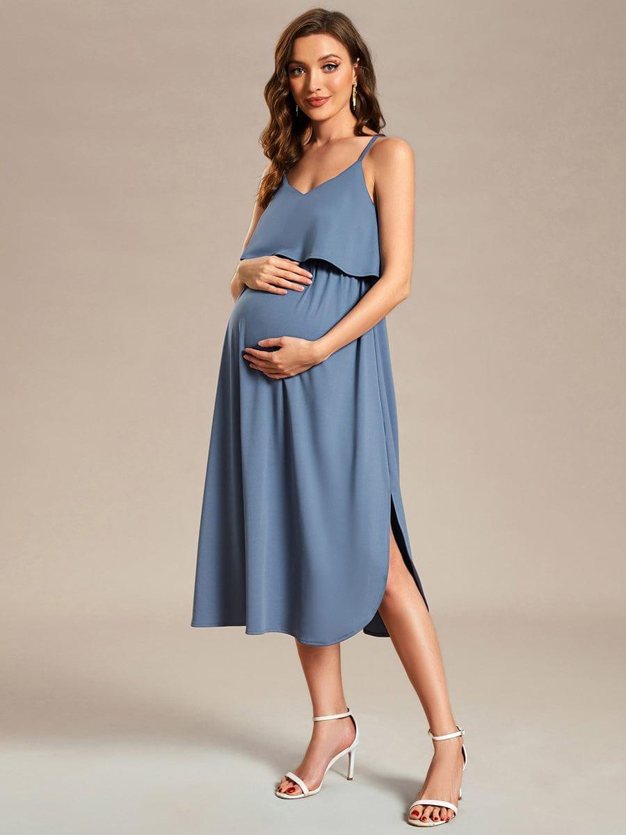 Airy Adjustable Spaghetti Straps Knee-Length A-Line Maternity Dress Airy Adjustable Spaghetti Straps Knee-Length A-Line Maternity Dress