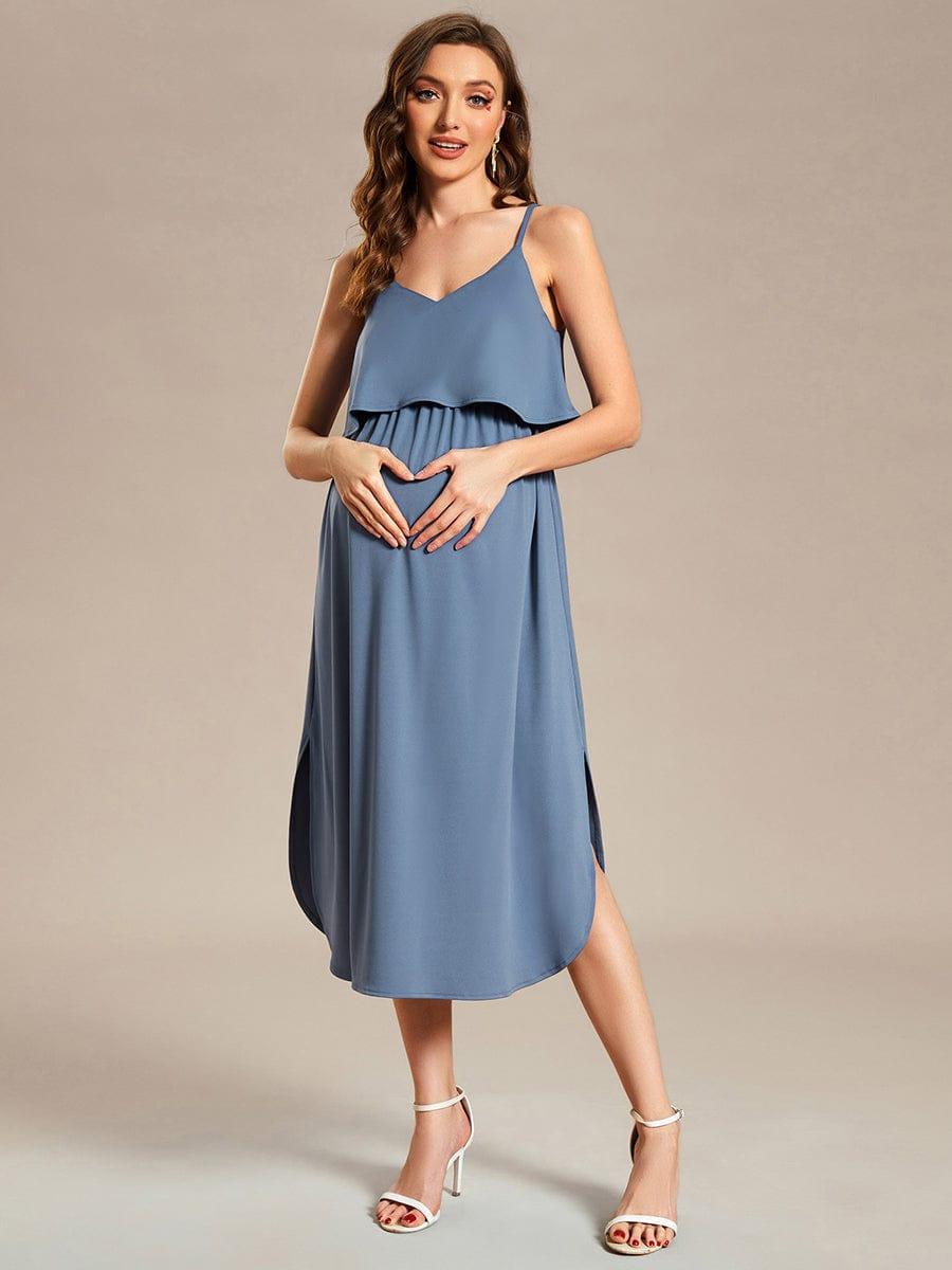 Airy Adjustable Spaghetti Straps Knee-Length A-Line Maternity Dress Airy Adjustable Spaghetti Straps Knee-Length A-Line Maternity Dress