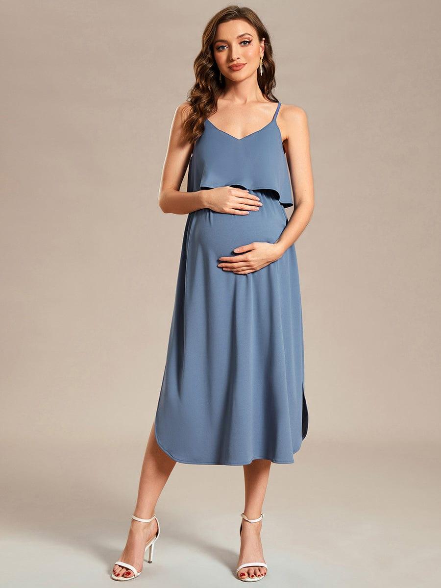 Airy Adjustable Spaghetti Straps Knee-Length A-Line Maternity Dress Airy Adjustable Spaghetti Straps Knee-Length A-Line Maternity Dress