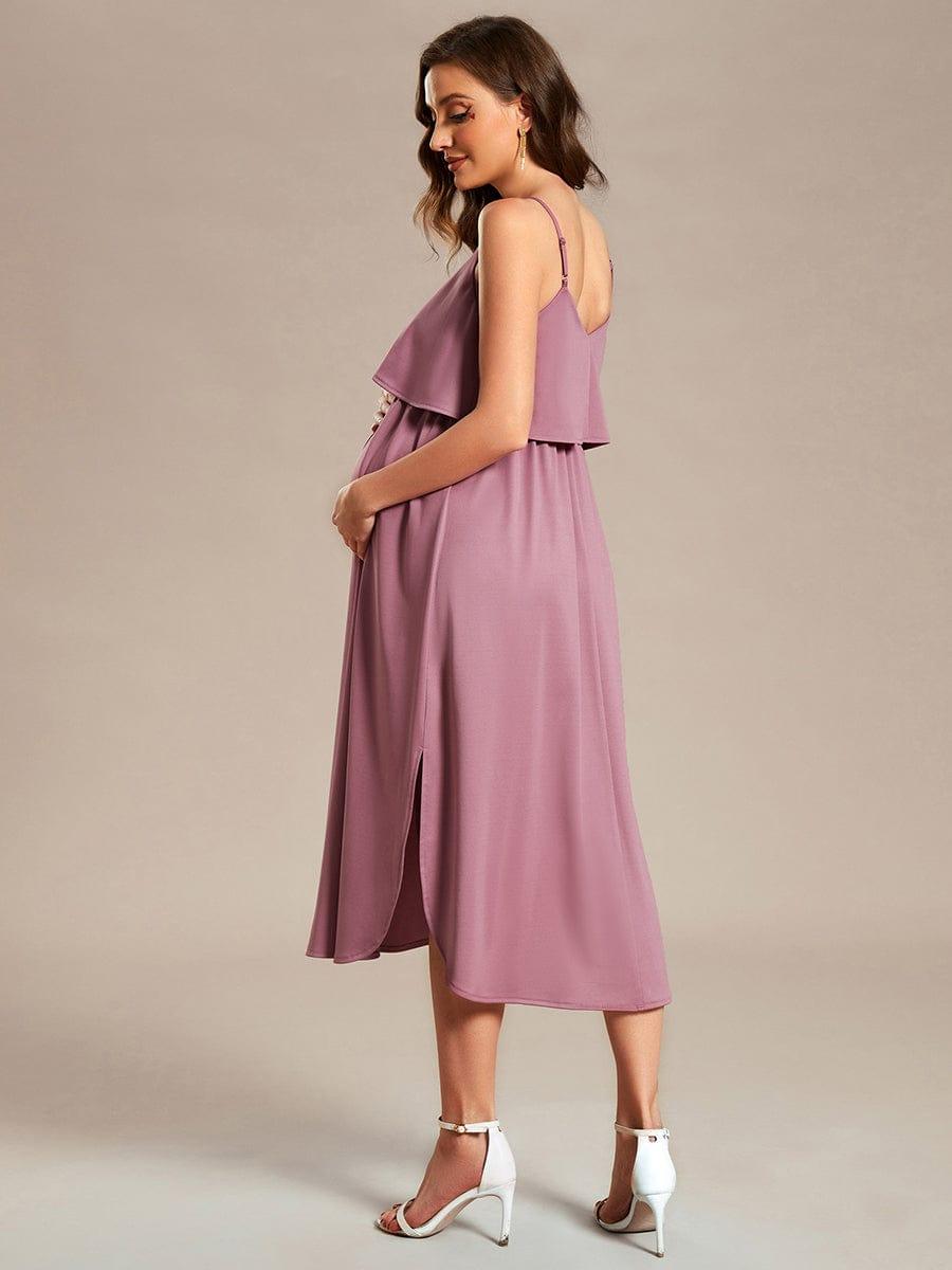 Airy Adjustable Spaghetti Straps Knee-Length A-Line Maternity Dress Airy Adjustable Spaghetti Straps Knee-Length A-Line Maternity Dress