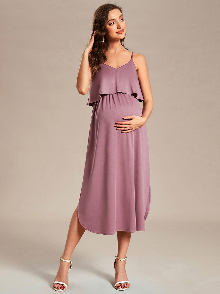 Airy Adjustable Spaghetti Straps Knee-Length A-Line Maternity Dress Airy Adjustable Spaghetti Straps Knee-Length A-Line Maternity Dress