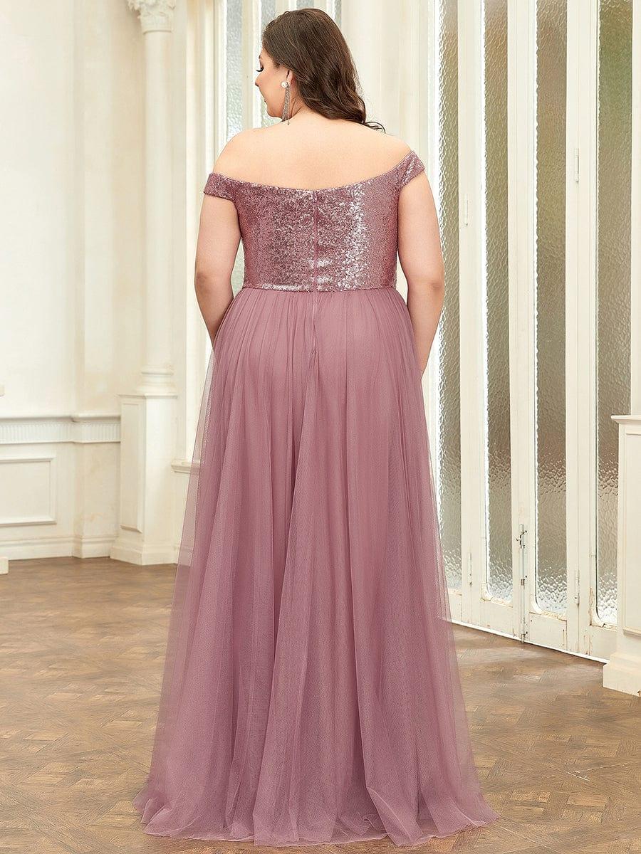 Plus Size Long Sequin Special Occasion Dresses #color_Purple Orchid