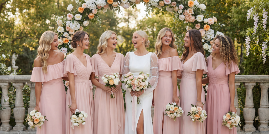 10 Best Pink Bridesmaid Dresses for 2026: Mismatched Pink Bridesmaid I -  Ever-Pretty US