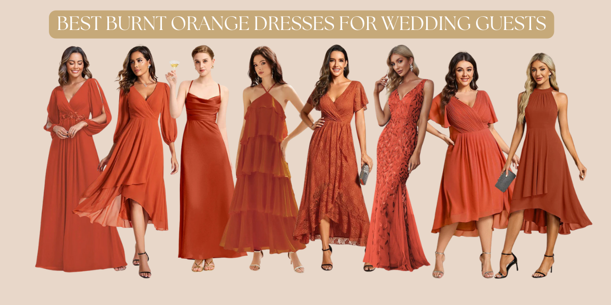 Best Burnt Orange Dresses for Wedding Guests