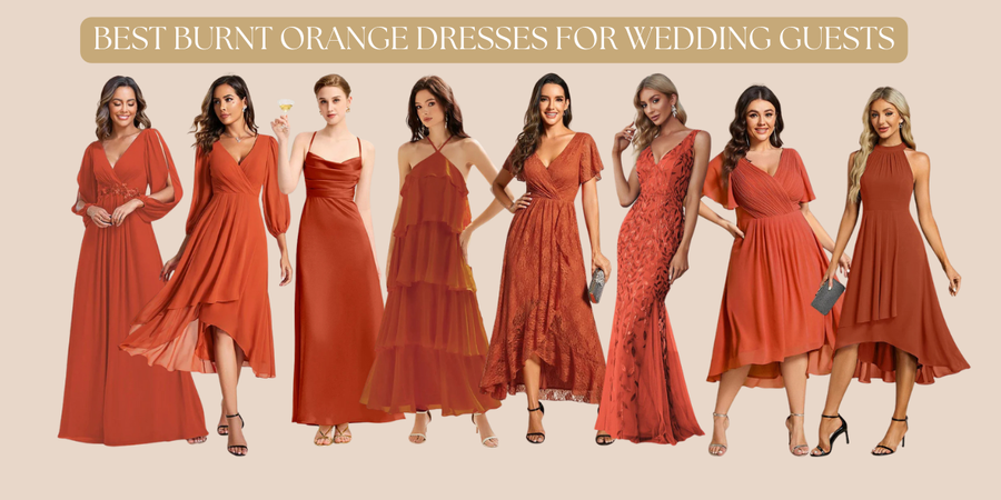 Best Burnt Orange Dresses for Wedding Guests