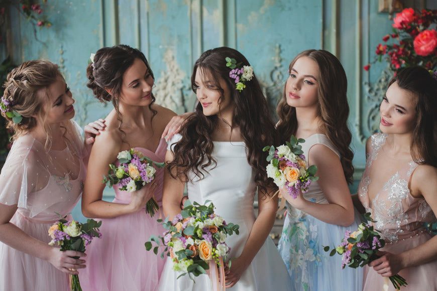 Four-beautiful-bridesmaids-and-a-bride
