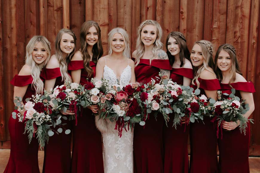 burgundy-bridesmaid-dresses