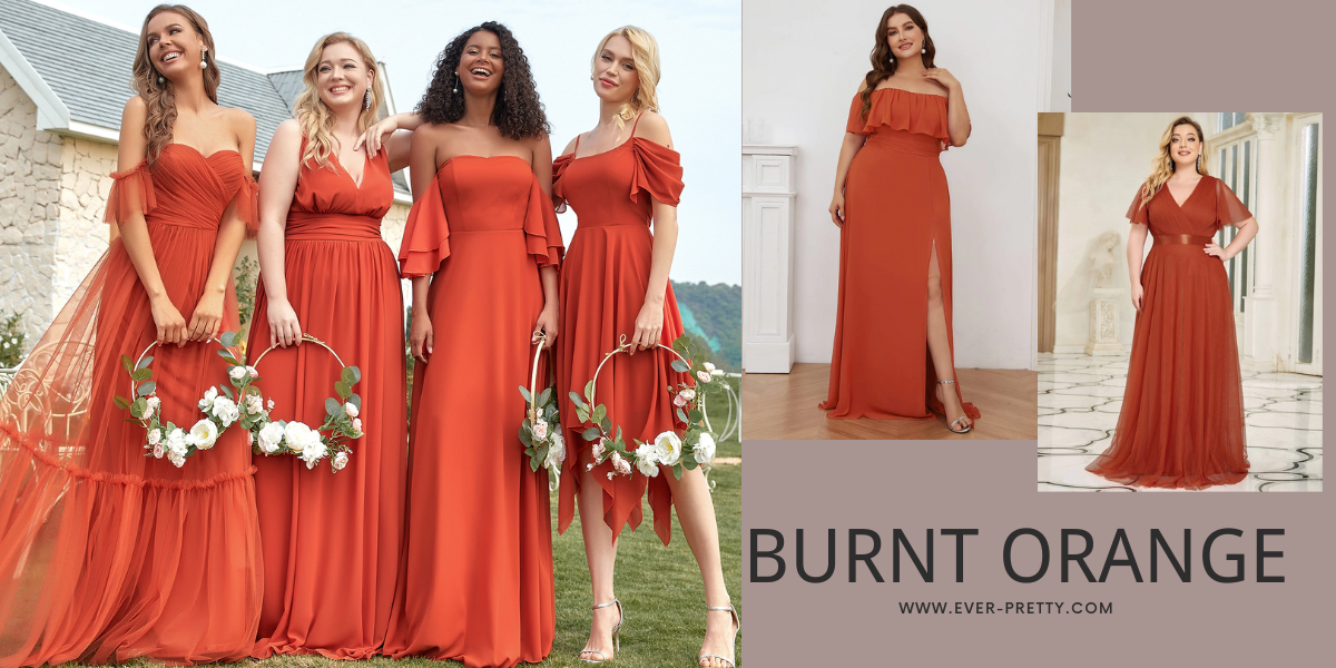 Best 6 Plus Size Burnt Orange Bridesmaid Dresses 2024