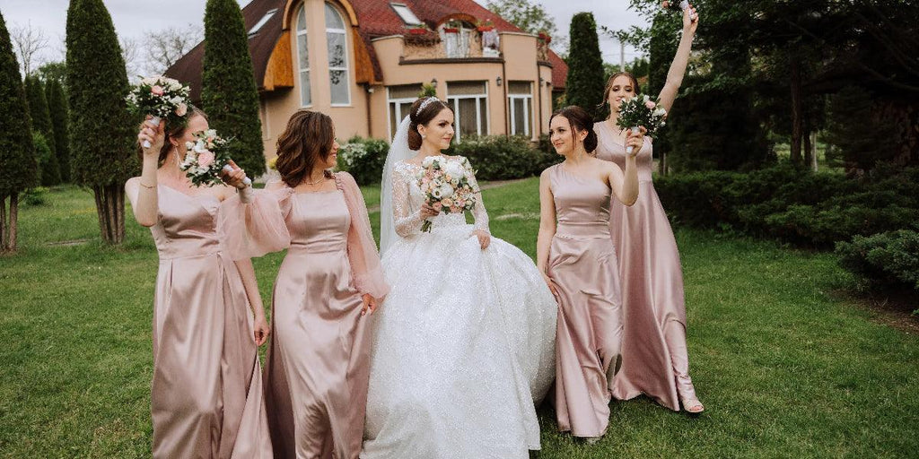cheap hot pink bridesmaid dresses Affordable That Don't Compromise on Style light blue a line Satin Fabric Color Size Guide:12 FriendsAndFamily