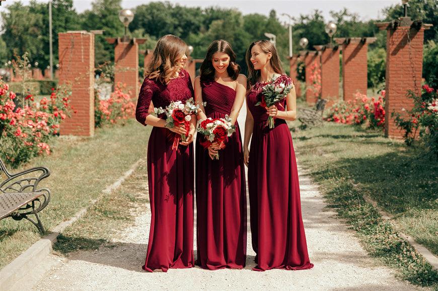 three-burgundy-dresses