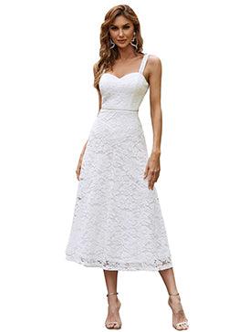 strapless open back dress Velvi Square-Neck Midi Party Dress Janelle White / XSmall