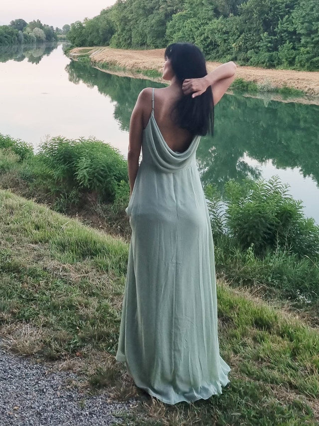 ever NOVA|Sweetheart Draped Back Maxi Bridesmaid Dress Fan Photos 9
