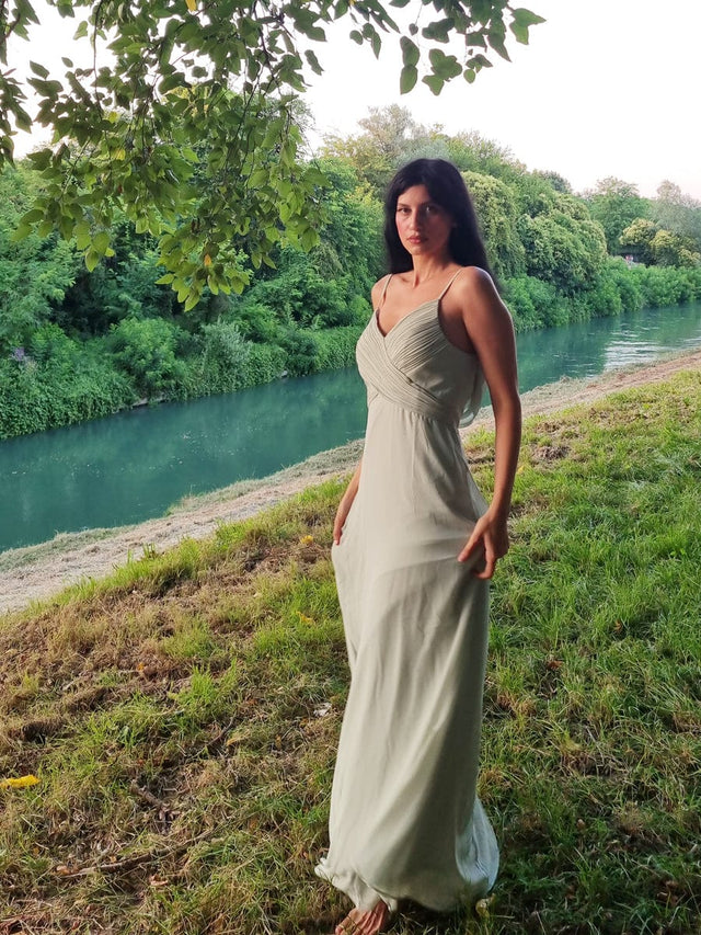 ever NOVA|Sweetheart Draped Back Maxi Bridesmaid Dress Fan Photos 8
