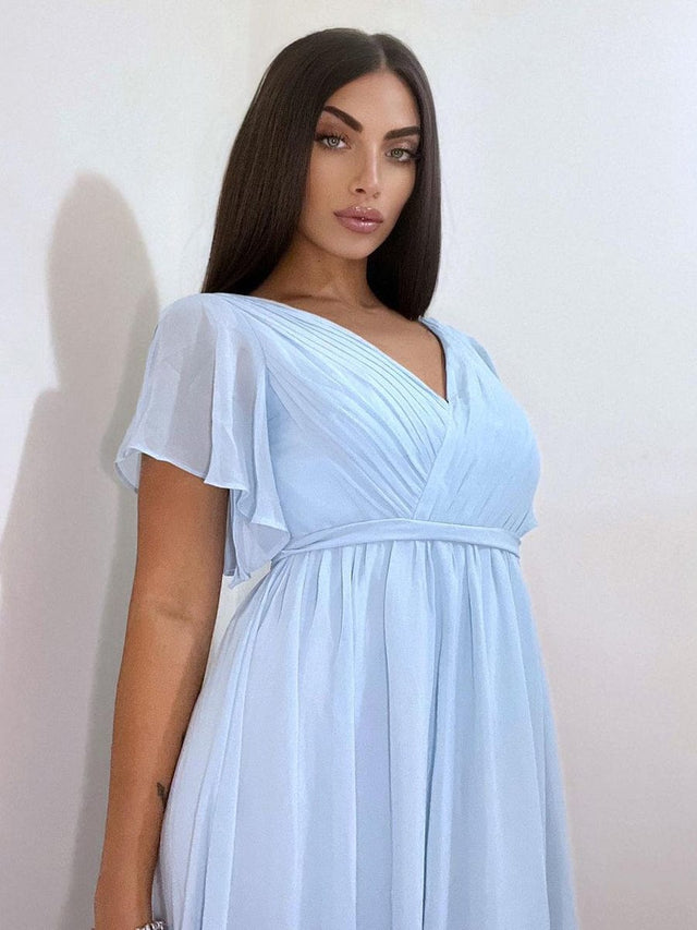 ever LEORA|Flowy Pleated A-Line Chiffon Tie-Waist Bridesmaid Dress Fan Photos 21
