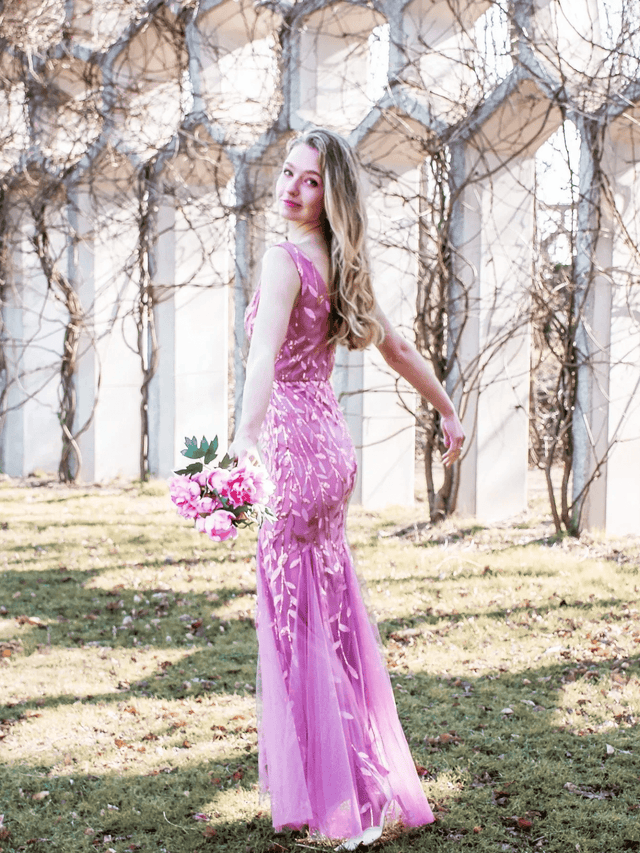 ever ORIEL|Women's Double V-Neck Fishtail Sequin Evening Dress Fan Photos 17
