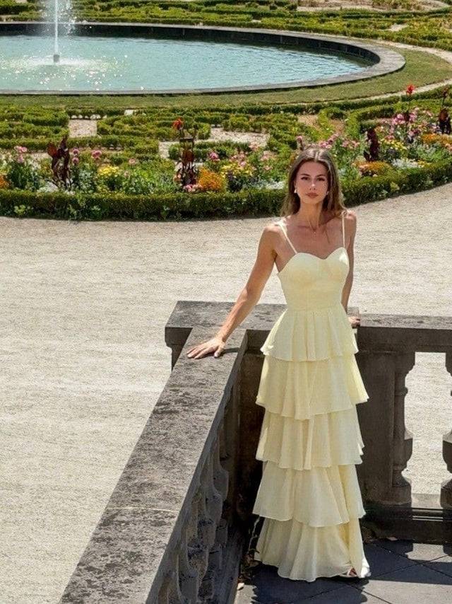 ever ROSALYN|Ruffled Chiffon Sleeveless Wedding Guest Dress Fan Photos 1
