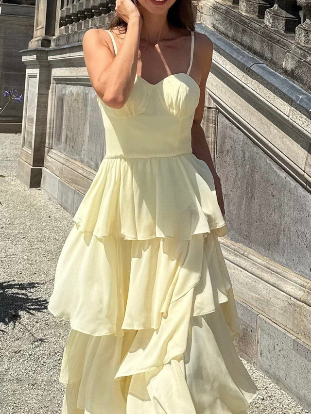 ever ROSALYN|Ruffled Chiffon Sleeveless Wedding Guest Dress Fan Photos 2
