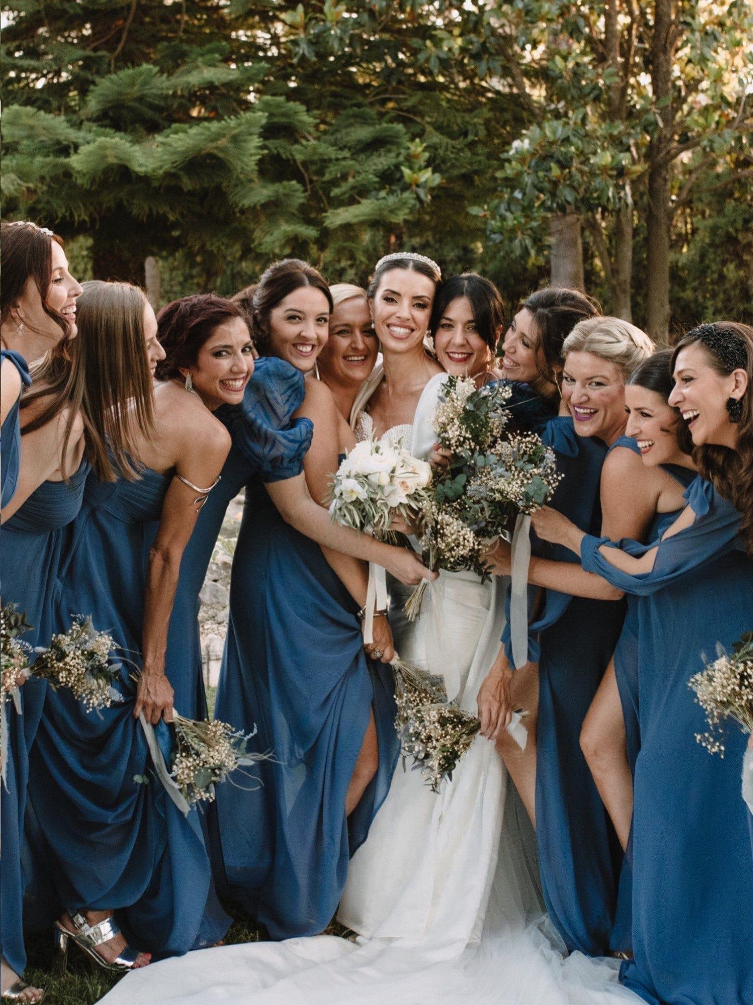Dusty Blue Bridesmaid Gowns