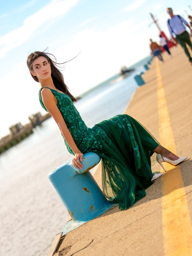 ever ORIEL|Women's Double V-Neck Fishtail Sequin Evening Dress Fan Photos 15
