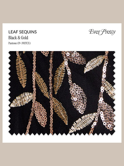 Ever-Pretty Leaf Sequins Swatch