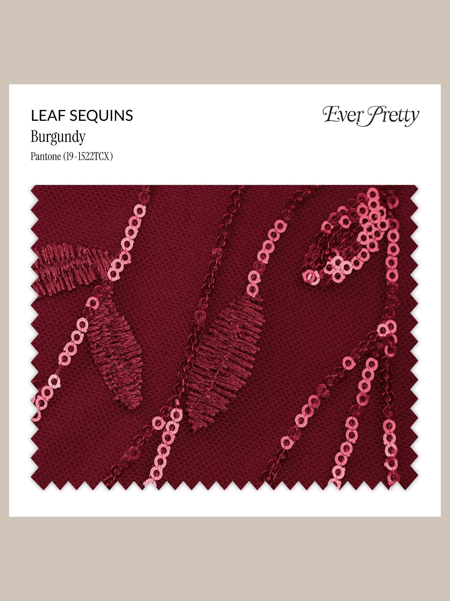 Ever-Pretty Leaf Sequins Swatch #Color_Burgundy