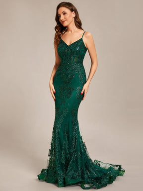 Custom Size Sequin Embroidered See-through Mermaid Prom Dress