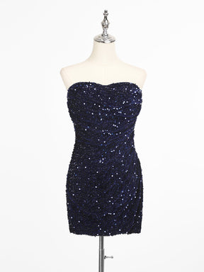 Short Strapless Sequin Backless Homecoming Dress