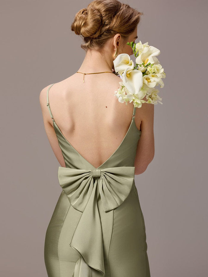 Bow Front Satin Mermaid Dress main image 0