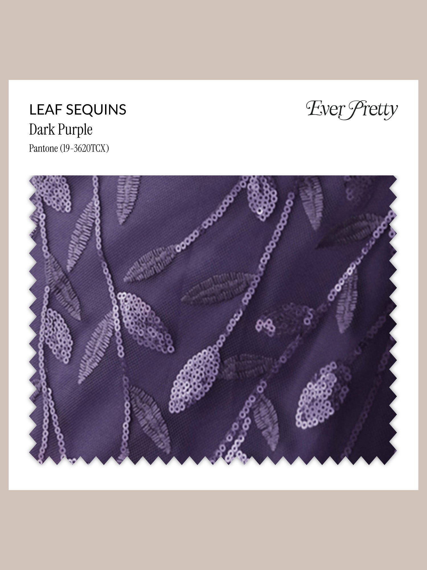 Ever-Pretty Leaf Sequins Swatch #Color_Dark Purple