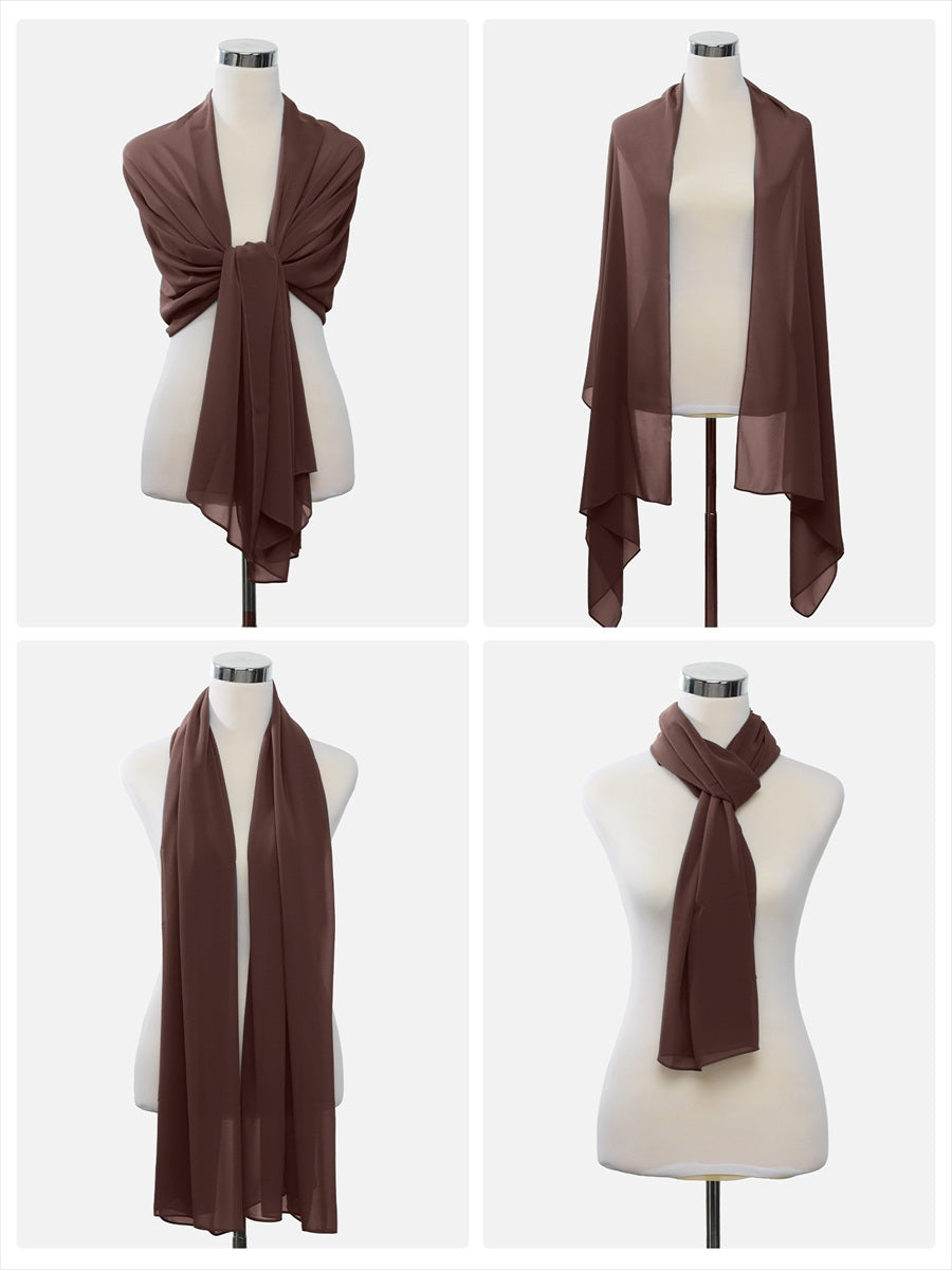 Elegant Chiffon Shawl for Special Occasions #color_Chocolate Brown