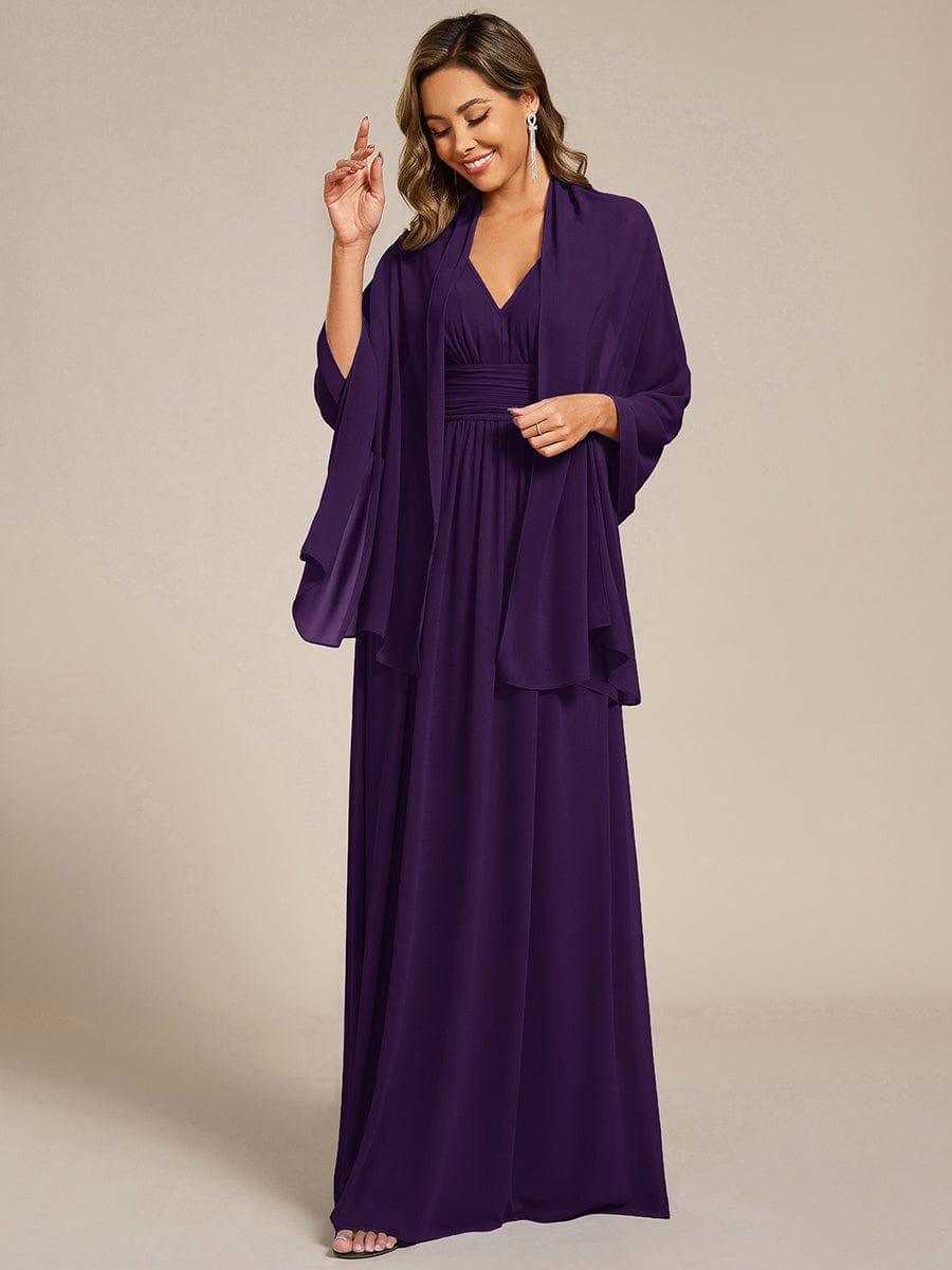 Elegant Chiffon Shawl for Special Occasions #color_Dark Purple