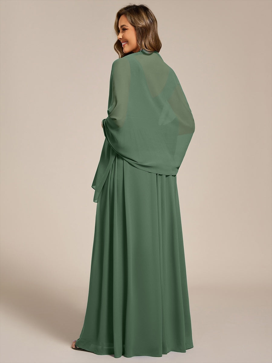 Elegant Chiffon Shawl for Special Occasions #color_Eucalyptus