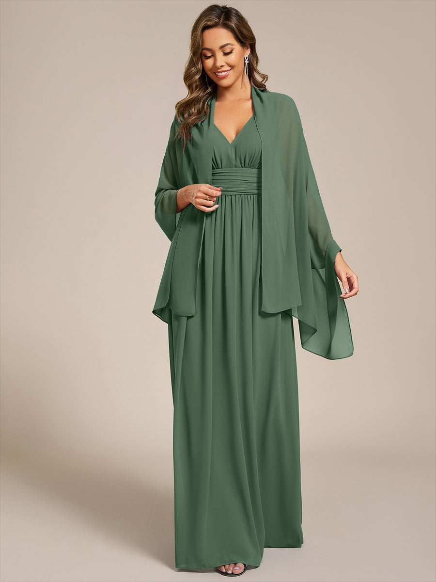 Elegant Chiffon Shawl for Special Occasions #color_Eucalyptus