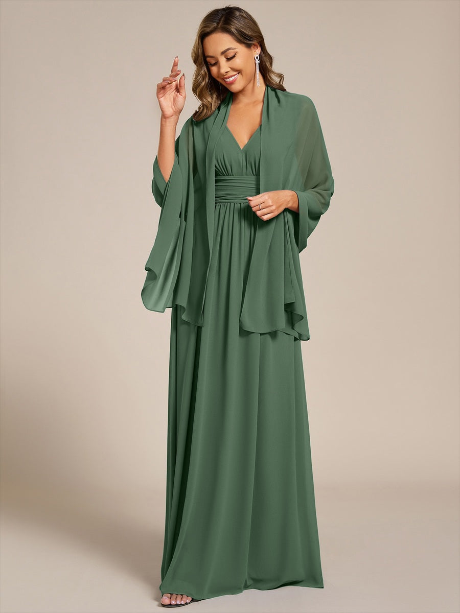 Elegant Chiffon Shawl for Special Occasions #color_Eucalyptus