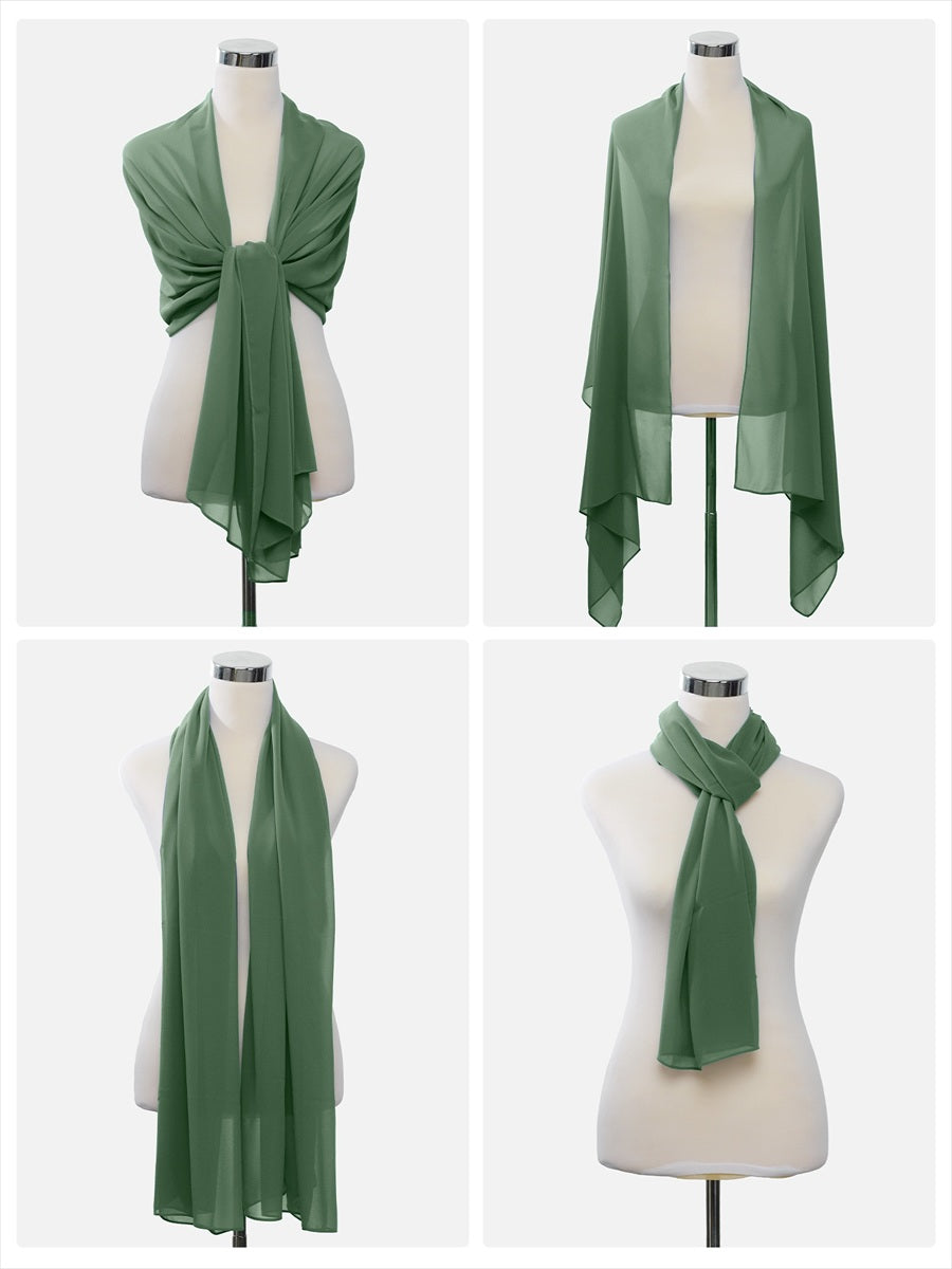 Elegant Chiffon Shawl for Special Occasions #color_Eucalyptus