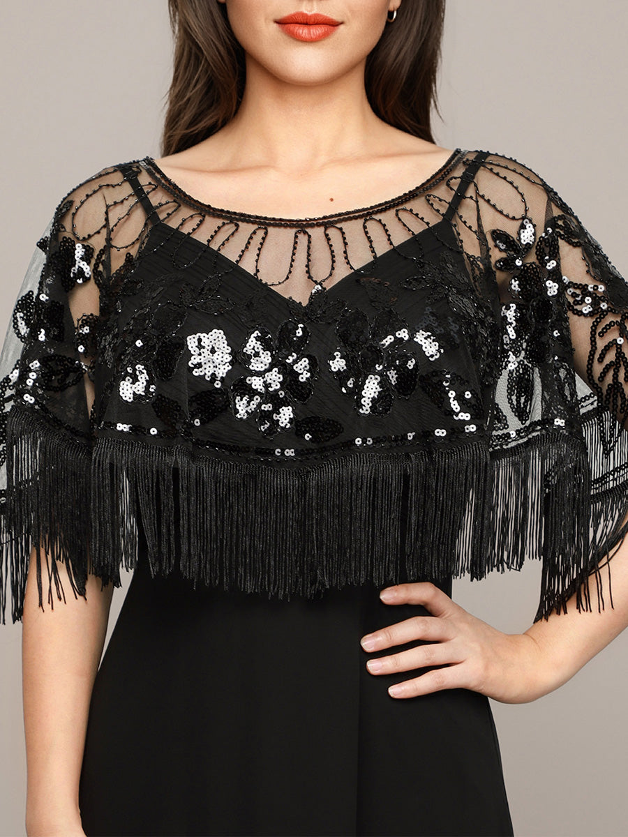 Fringed Tulle Shawl For Special Occasions
